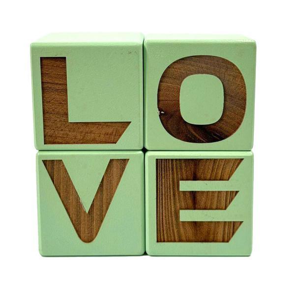 Love Ahşap Dekoratif Süs Yeşil – Kutuya Ekle