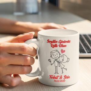 Sevgililer Günü Tasarımlı Kupa