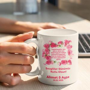 Sevgililer Günü Tasarımlı Kupa