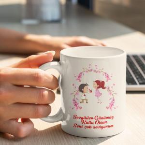 Sevgililer Günü Tasarımlı Kupa