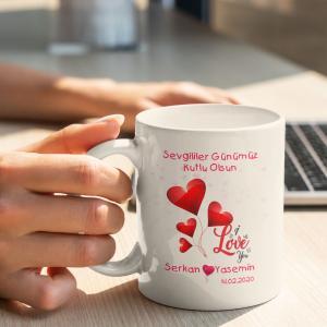 Sevgililer Günü Tasarımlı Kupa