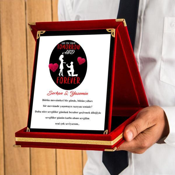 Sevgililer Günü Tasarımlı Plaket