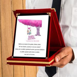 Sevgililer Günü Tasarımlı Plaket