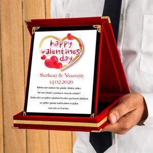 Sevgililer Günü Tasarımlı Plaket