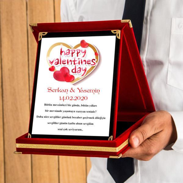Sevgililer Günü Tasarımlı Plaket