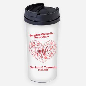 Sevgililer Günü Tasarımlı Termos