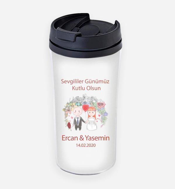 Sevgililer Günü Tasarımlı Termos