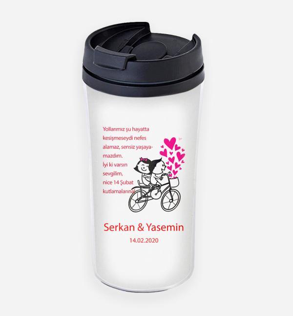 Sevgililer Günü Tasarımlı Termos