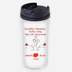 Sevgililer Günü Tasarımlı Termos