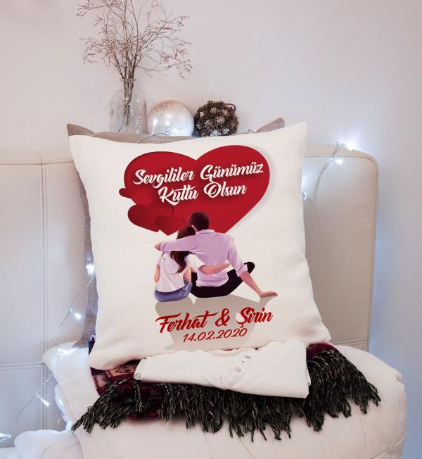 Sevgililer Günü Tasarımlı Yastık