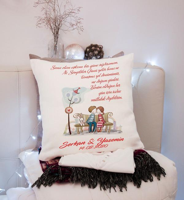 Sevgililer Günü Tasarımlı Yastık