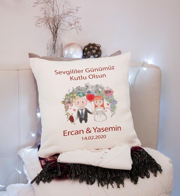 Sevgililer Günü Tasarımlı Yastık