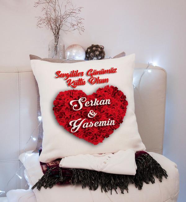 Sevgililer Günü Tasarımlı Yastık