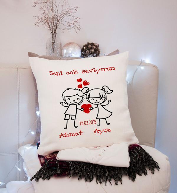 Sevgililer Günü Tasarımlı Yastık