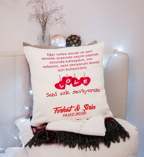 Sevgililer Günü Tasarımlı Yastık