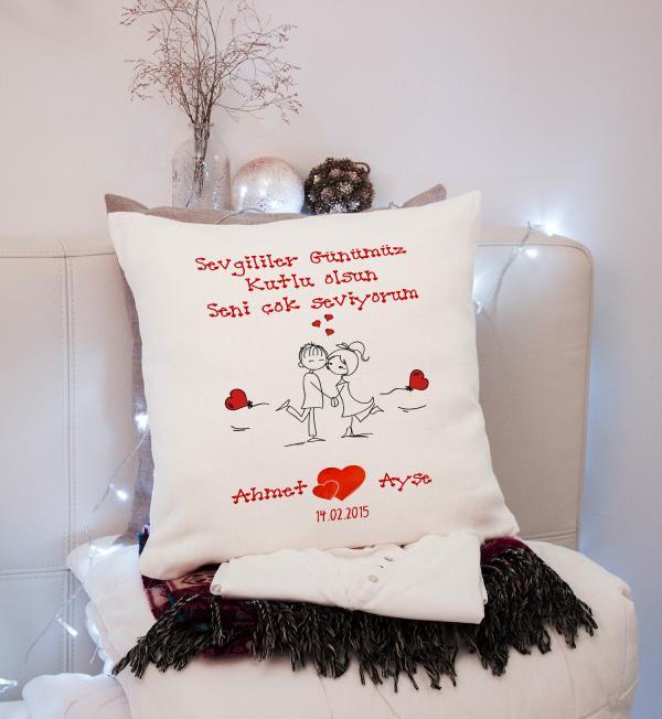 Sevgililer Günü Tasarımlı Yastık