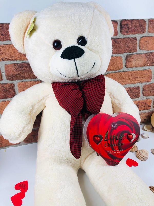 100cm Peluş Çikolatalı Ayıcık - Görsel 3