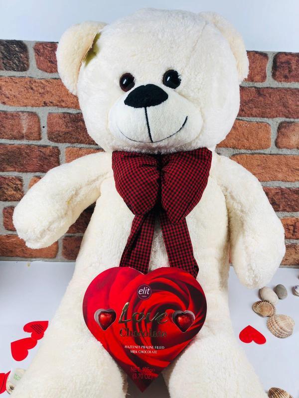 100cm Peluş Çikolatalı Ayıcık - Görsel 2