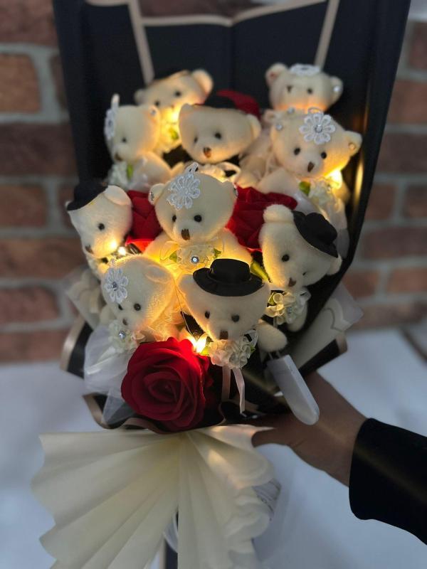 Ledli Gelin Damat Ayıcık Buketi - Görsel 5
