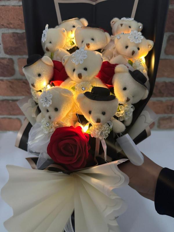 Ledli Gelin Damat Ayıcık Buketi - Görsel 4