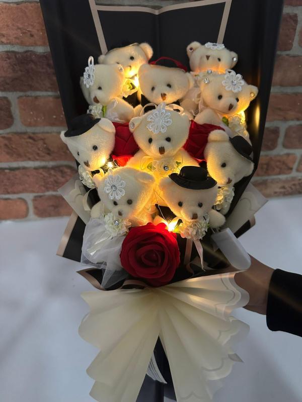 Ledli Gelin Damat Ayıcık Buketi - Görsel 9