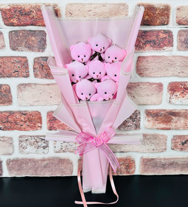 Pembe Peluş Ayıcıklı Buket